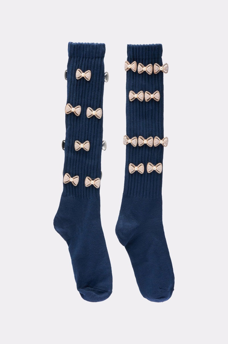 BOW PLEASE CHARM SOCKS