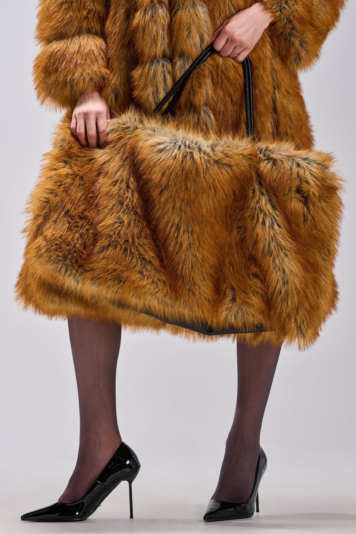 HERE FOR A GOOD TIME FAUX FUR TOTE