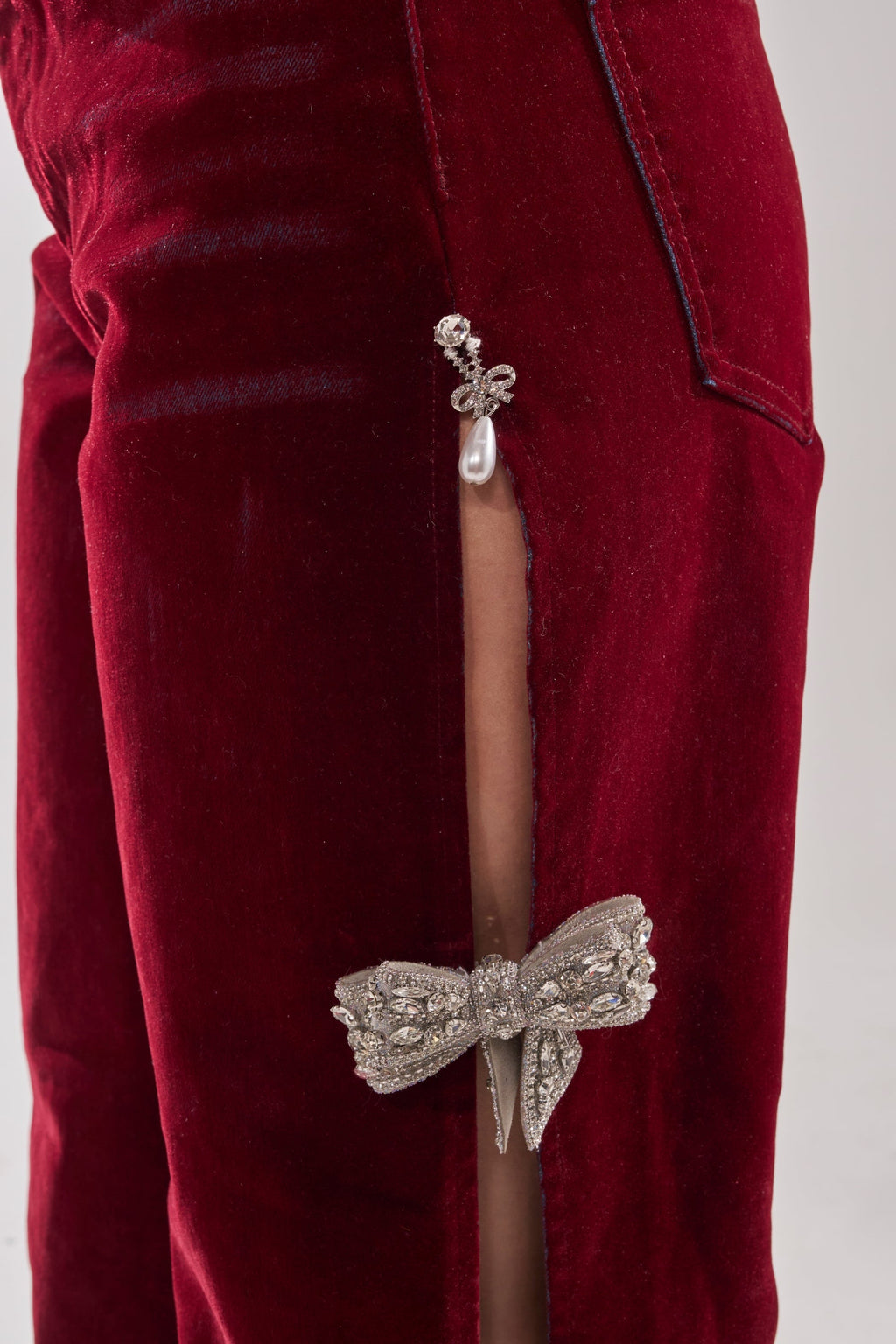 COVERED IN DIAMONDS RELAXED VELVET DENIM