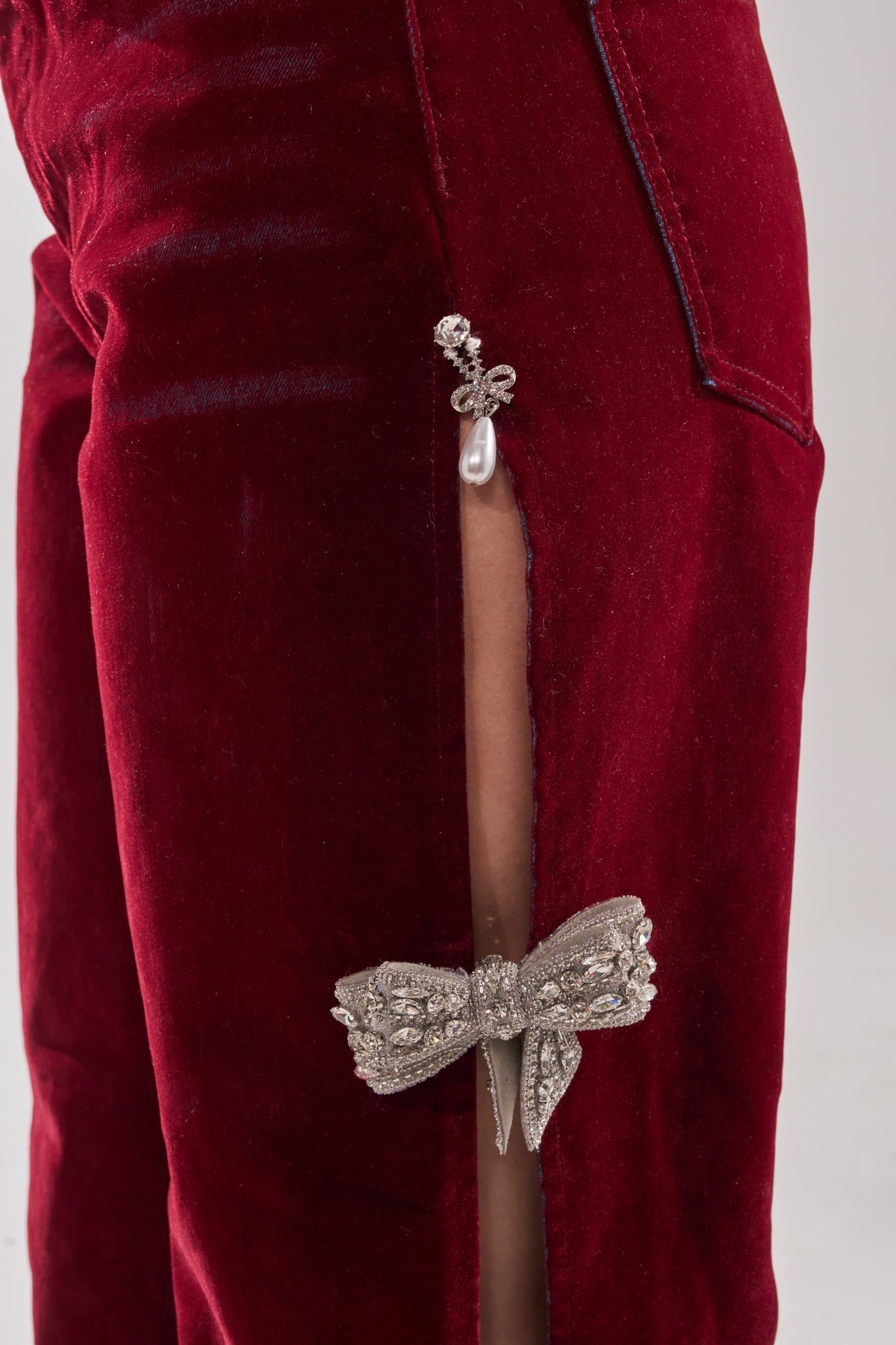 COVERED IN DIAMONDS RELAXED VELVET DENIM