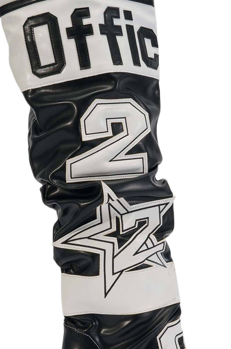 AKIRA GOLD HYPE COLOR BLOCKED SPORTY STILETTO BOOT