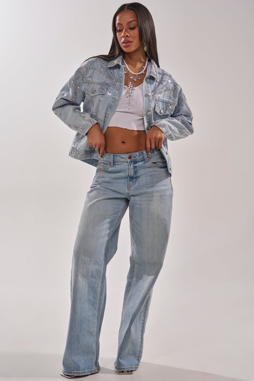 TWILIGHT ZONE RHINESTONE DENIM JACKET