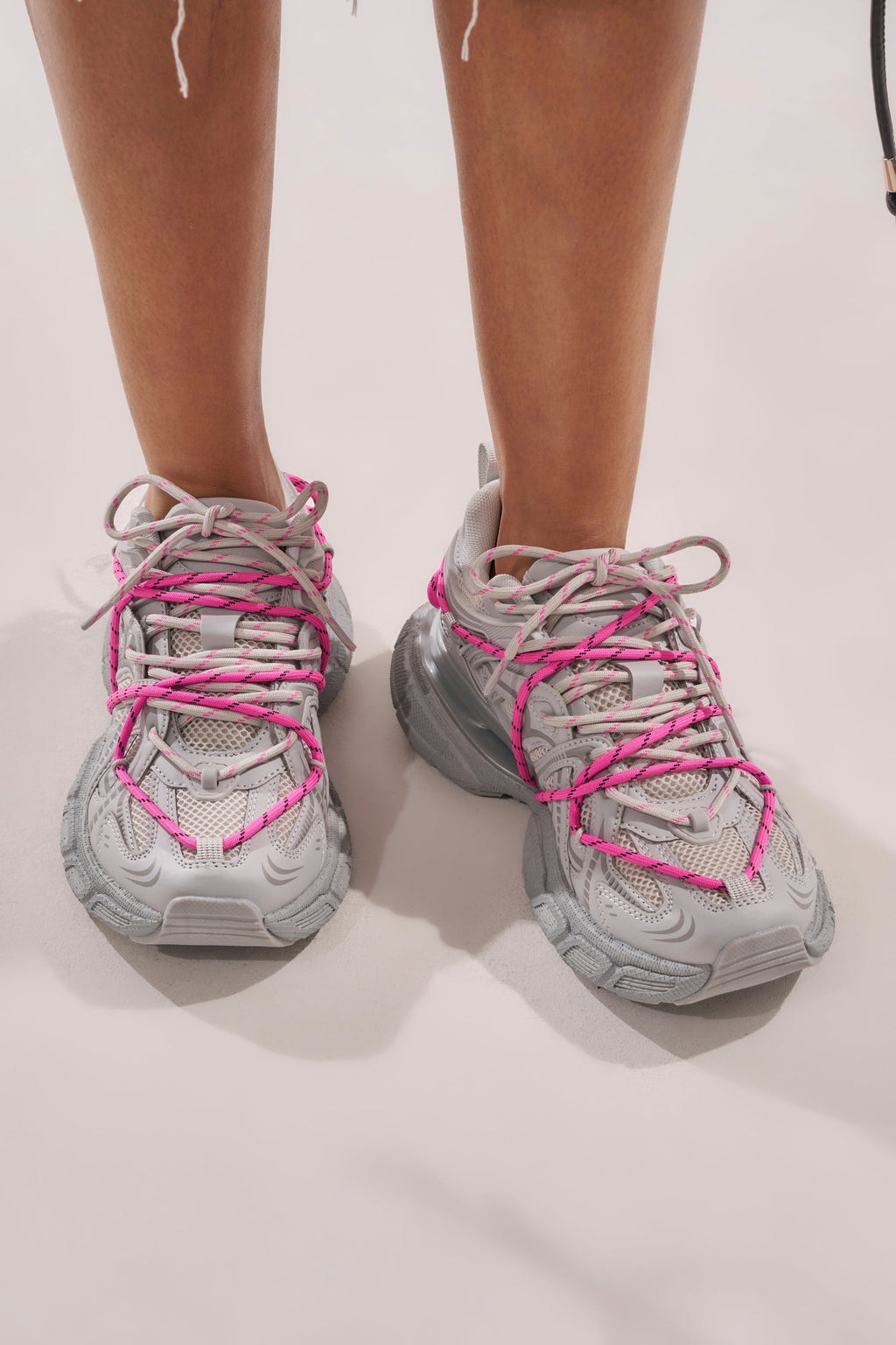 AZALEA WANG SATINE GREY LACE UP SNEAKER