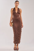 NIKKI HALTER CHIFFON MAXI DRESS