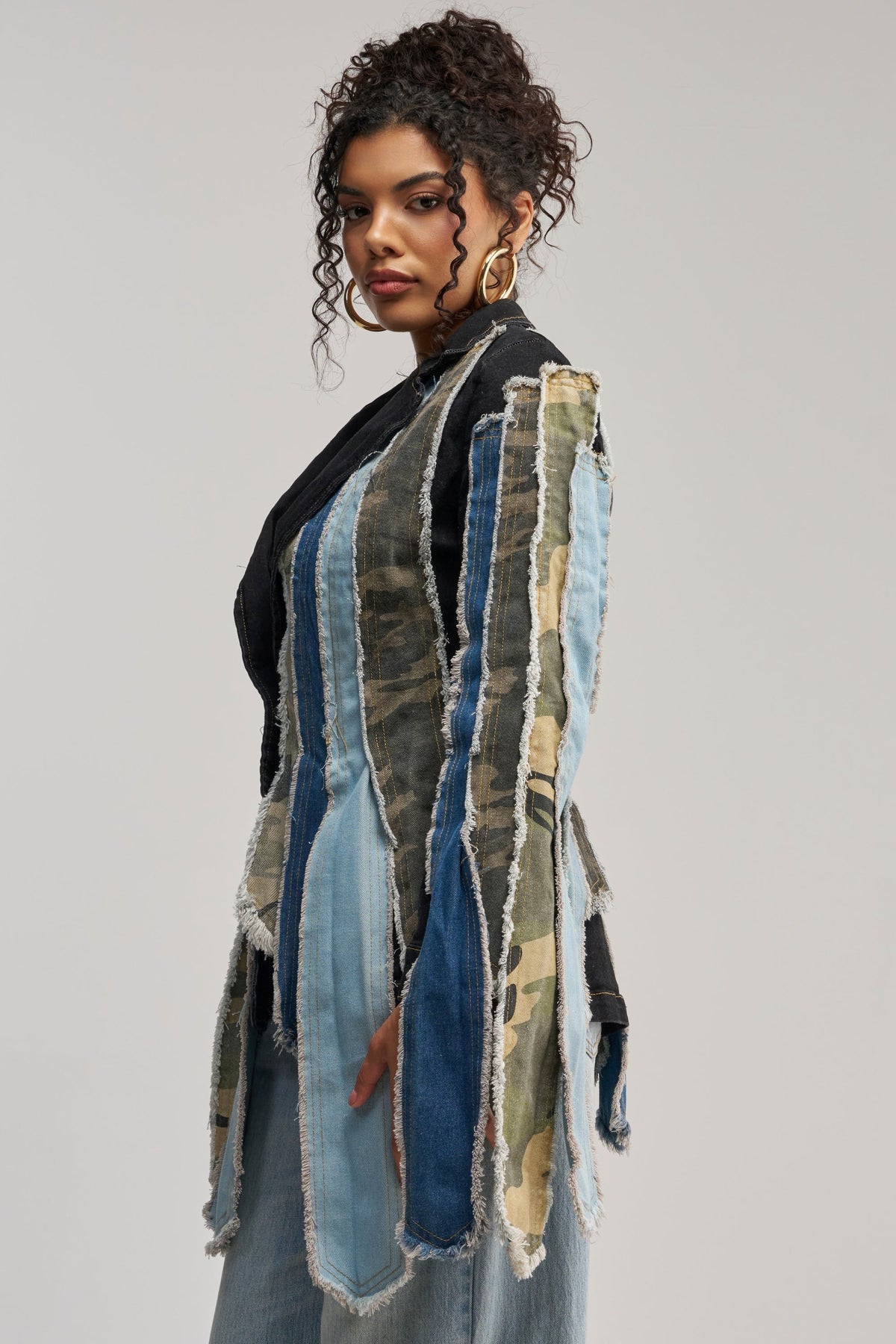 HERE FOR IT PATCHWORK BLAZER