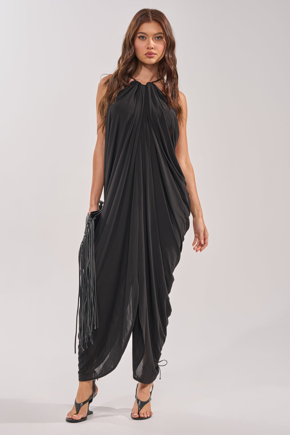 BALI MAMI LOW BACK MAXI DRESS IN BLACK
