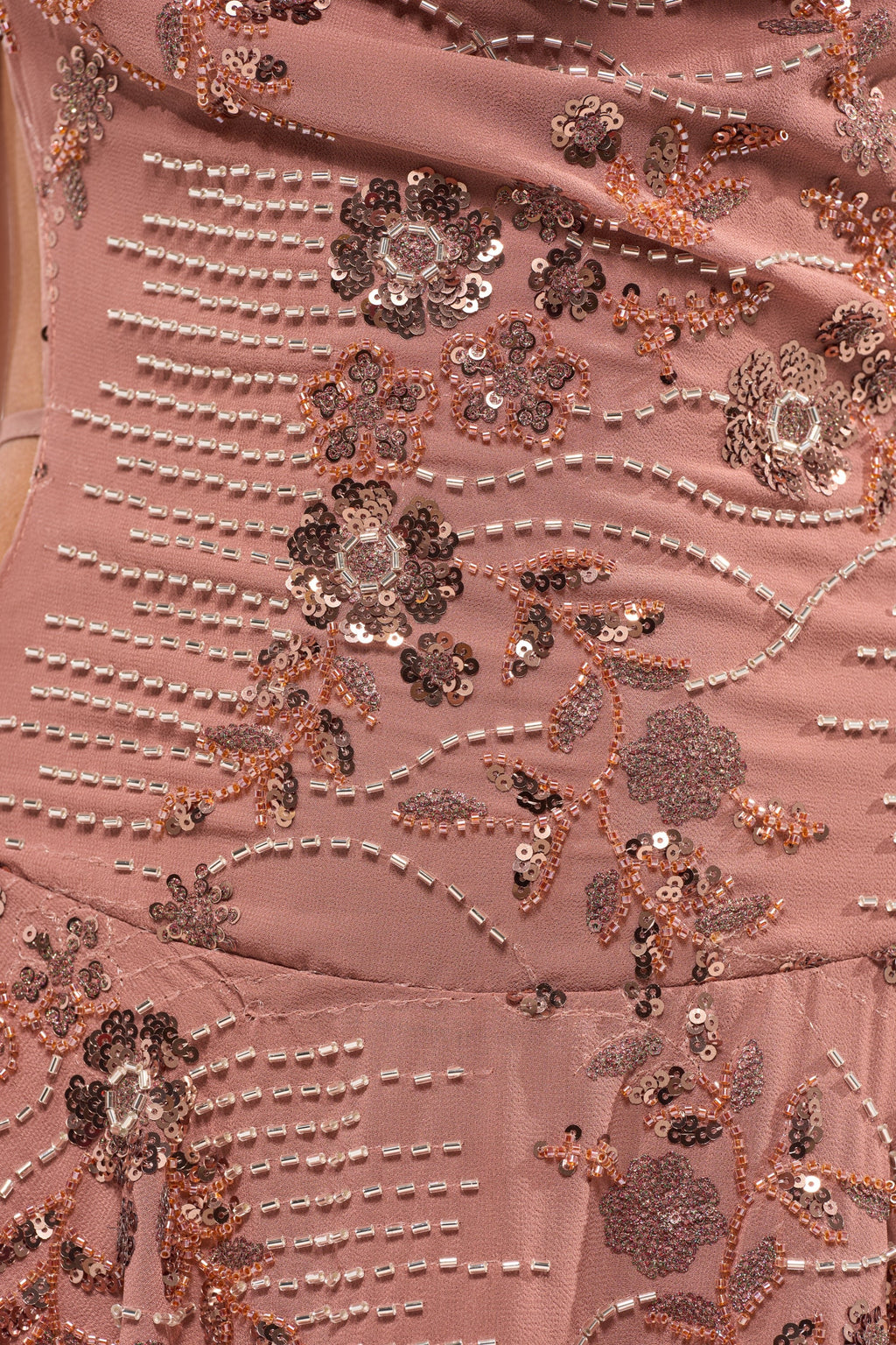 FELICITY EMBELLISHED MINI DRESS IN BROWN