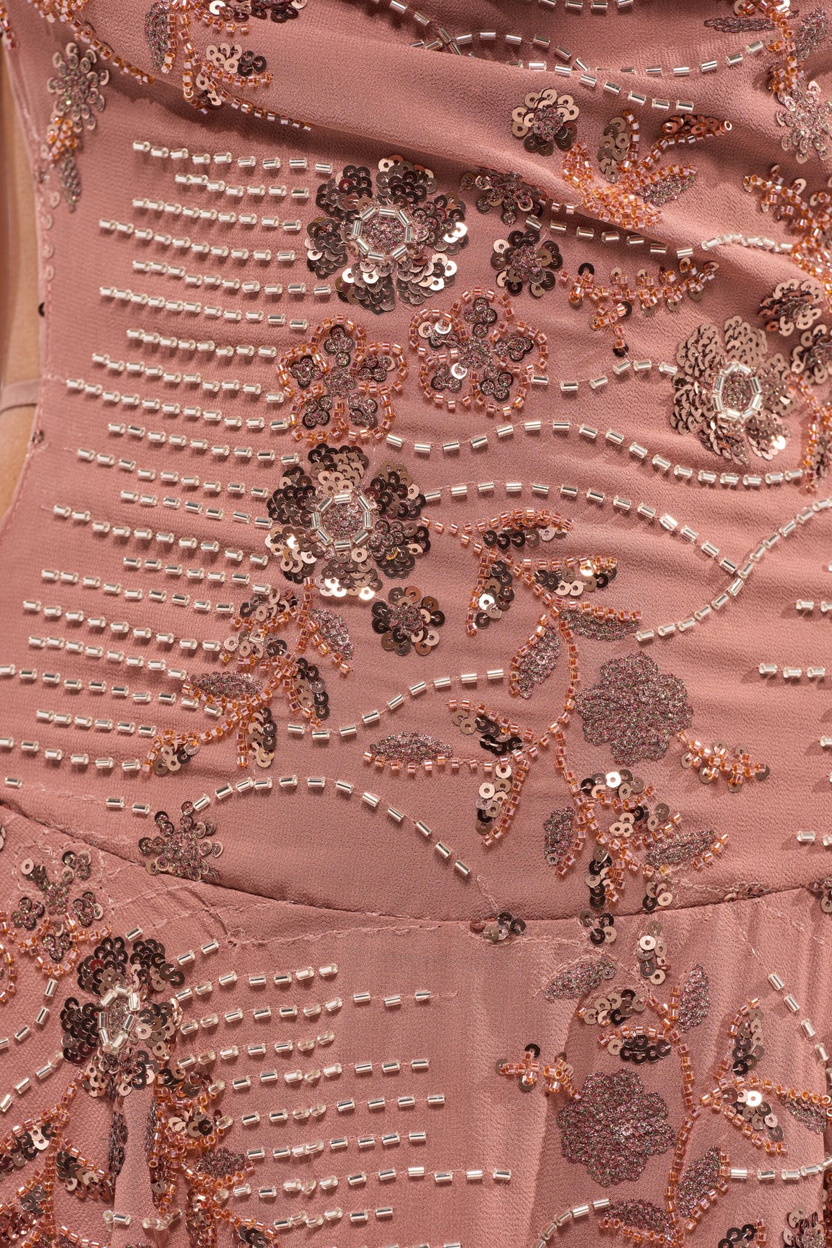 FELICITY EMBELLISHED MINI DRESS IN BROWN