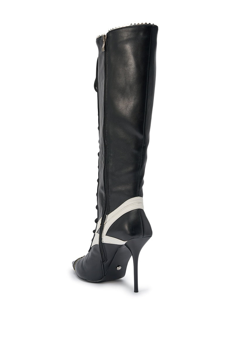 AZALEA WANG JETER BLACK SPORTY STILETTO BOOT