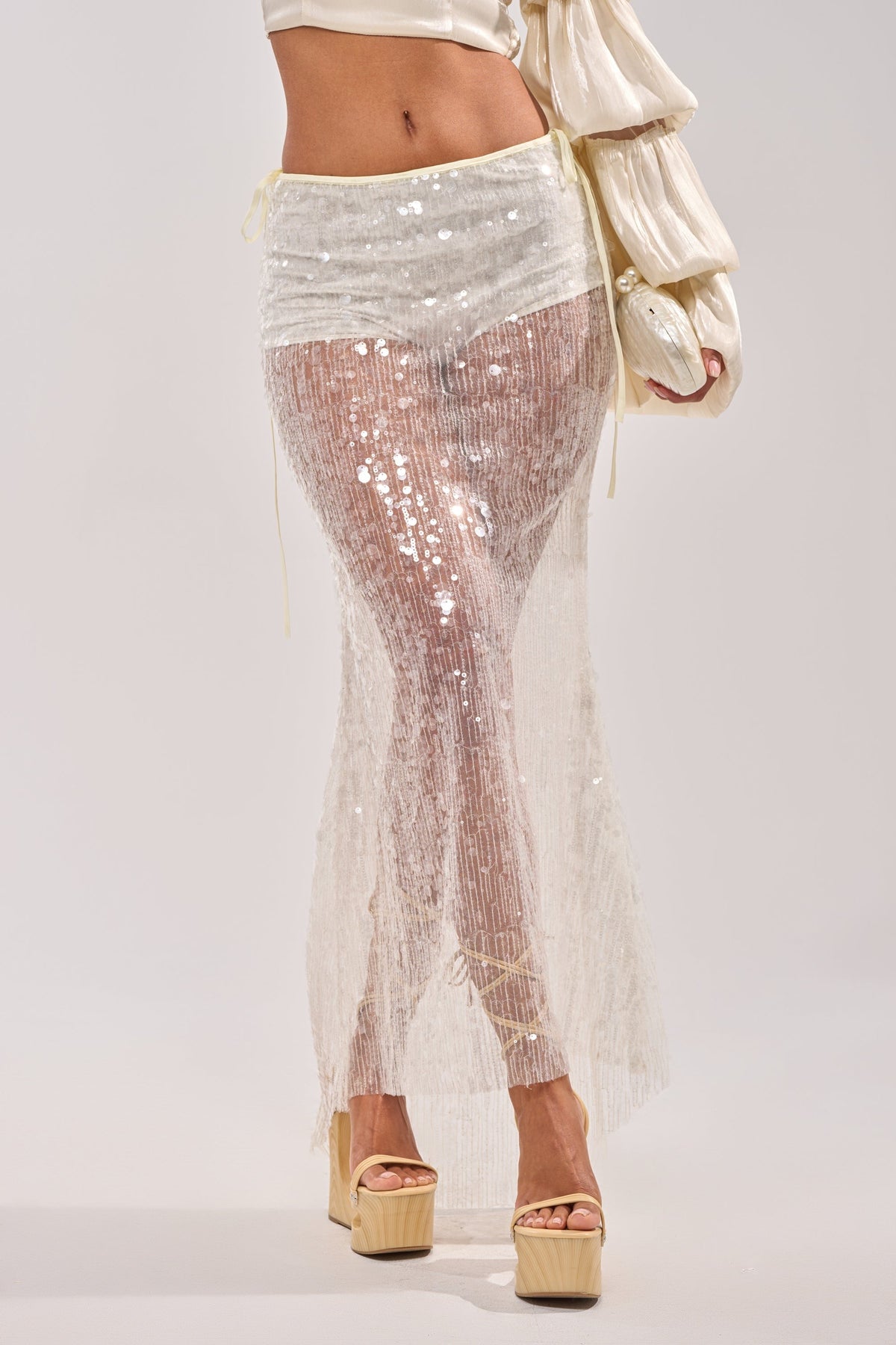 DRIPPING IN RHINESTONES MAXI SKIRT
