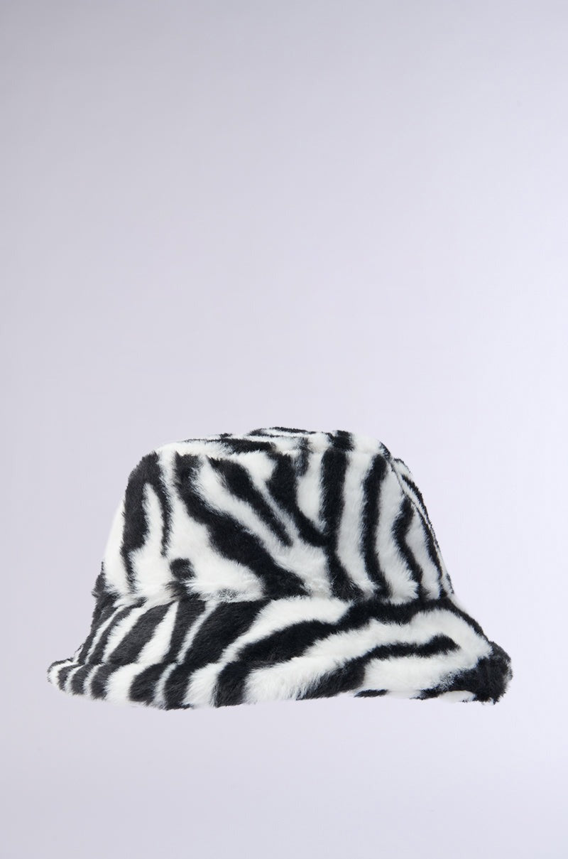 WILD CHILD ZEBRA FAUX FUR HAT