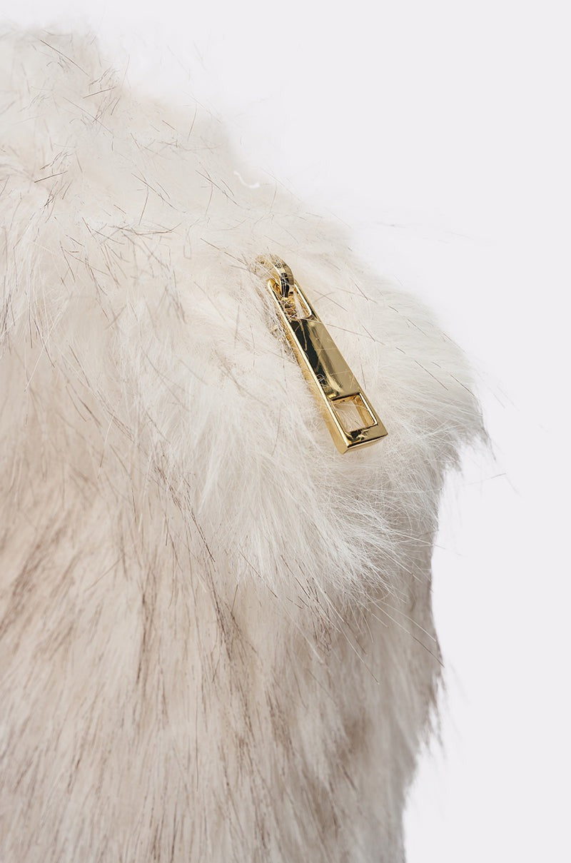 CRU FAUX FUR OVERSIZED CLUTCH