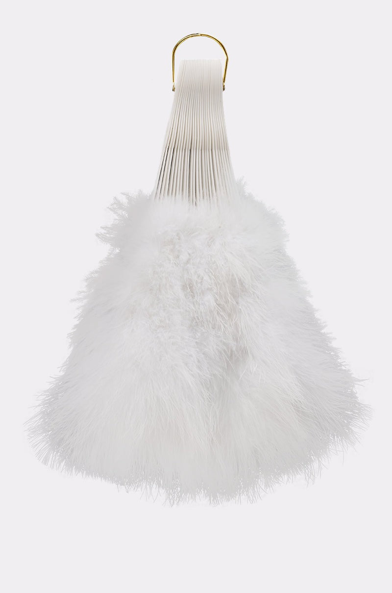 ANGELIC WHITE FEATHER FAN