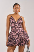 TATUM LEOPARD PRINT BUBBLE SKIRT MINI DRESS