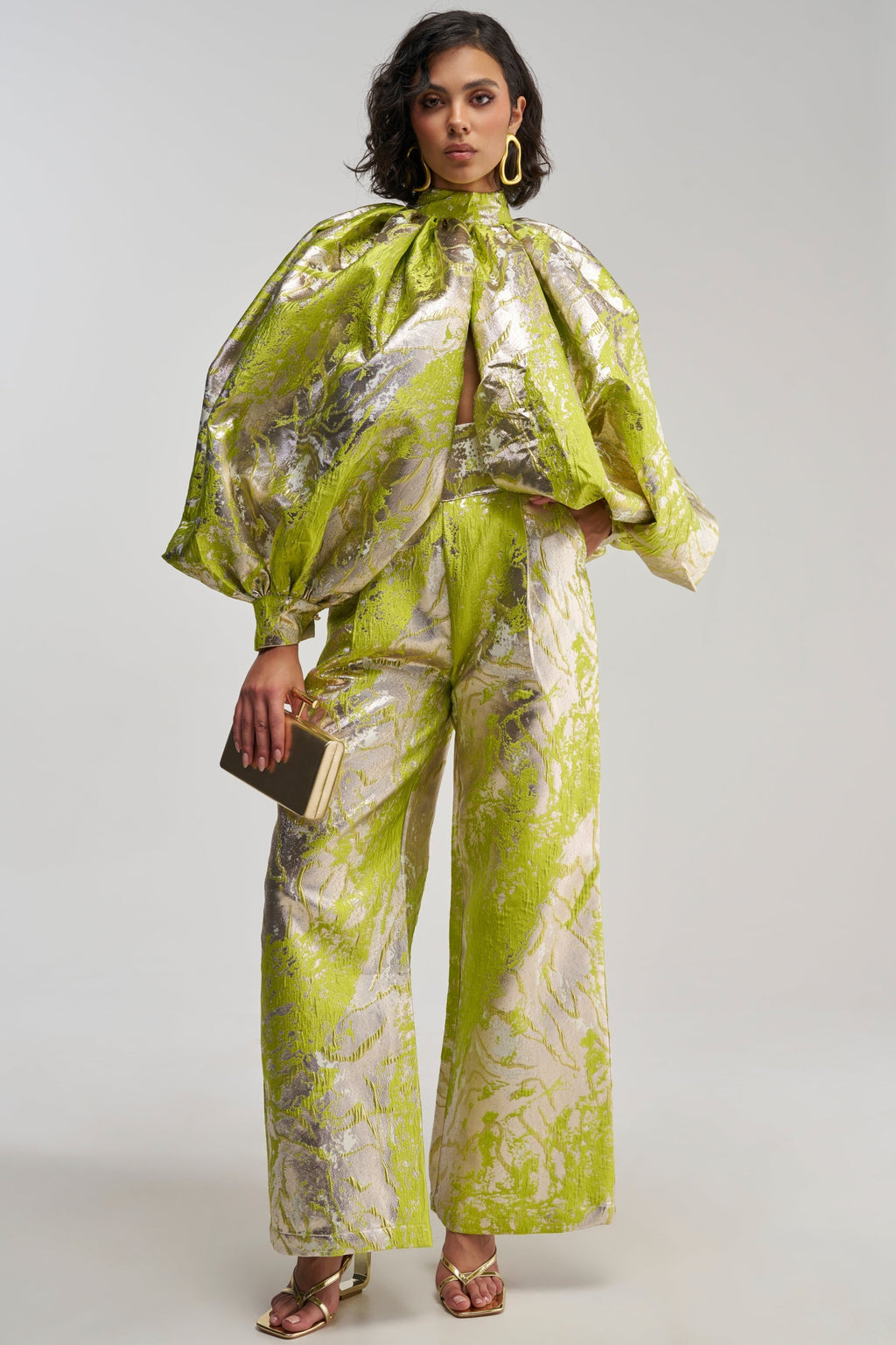 ELECTRIC GARDEN BROCADE PALAZZO PANT