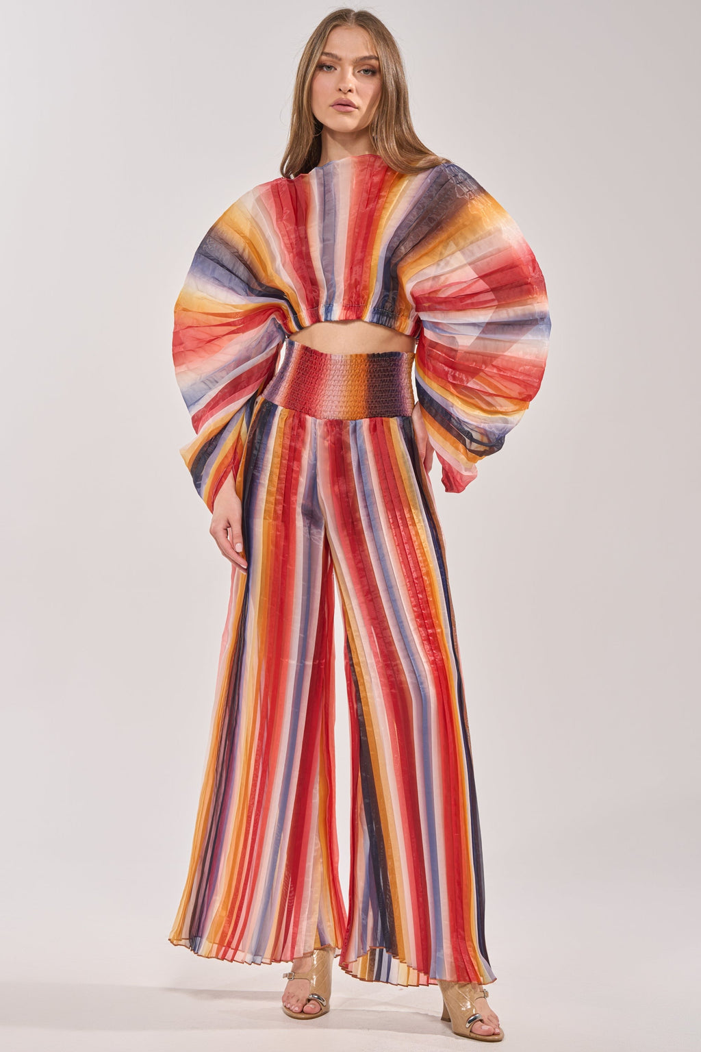 FANNED OUT CHIFFON PANT