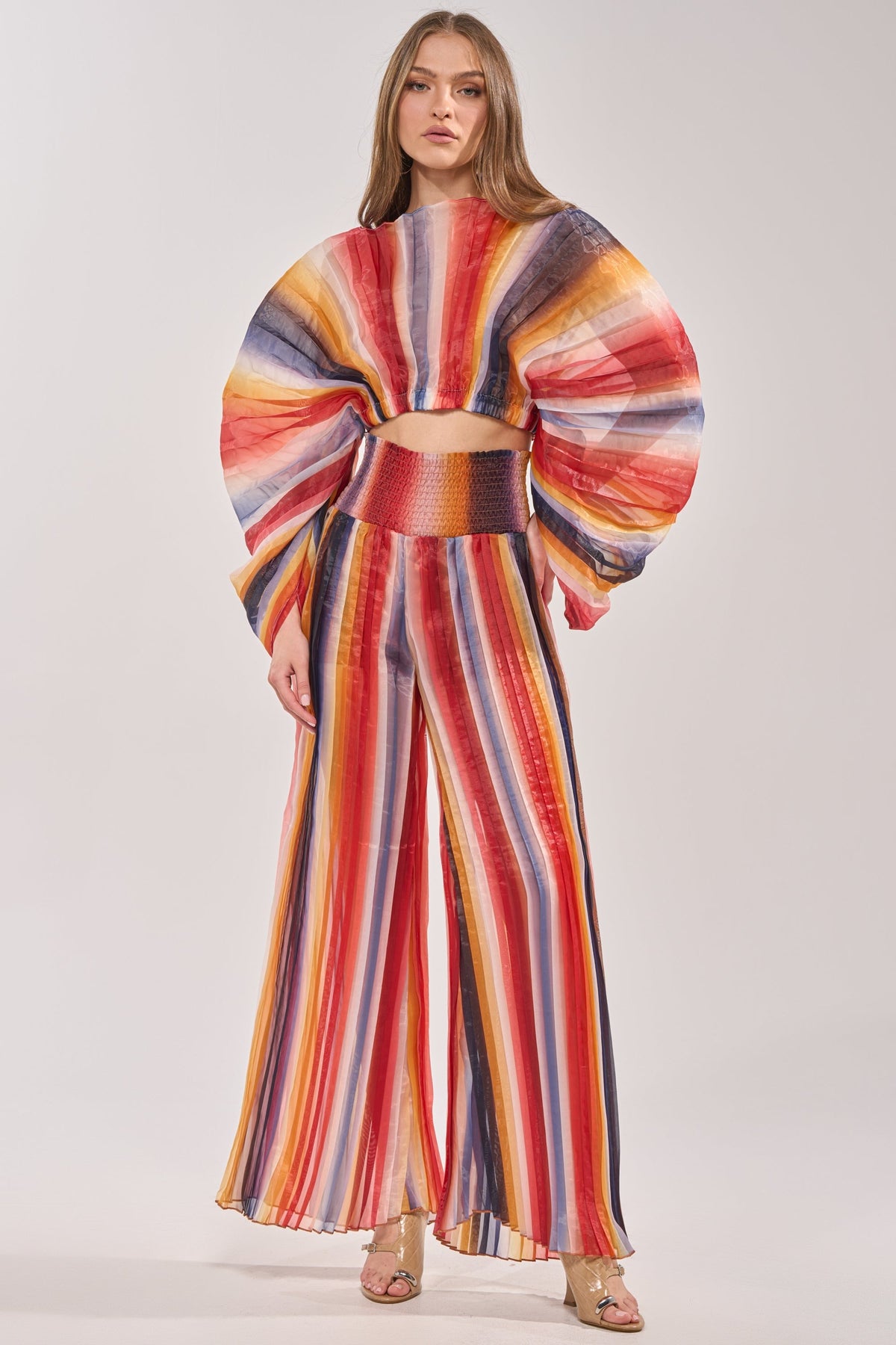 FANNED OUT CHIFFON PANT