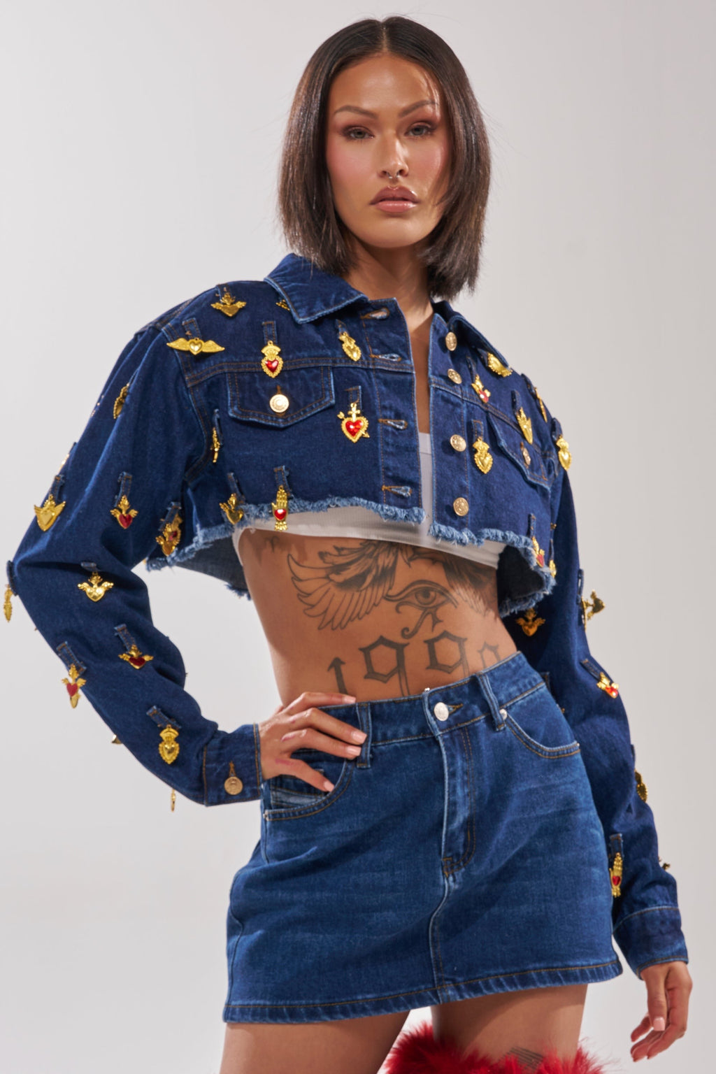 JUST A CRUSH CROPPED DENIM JACKET