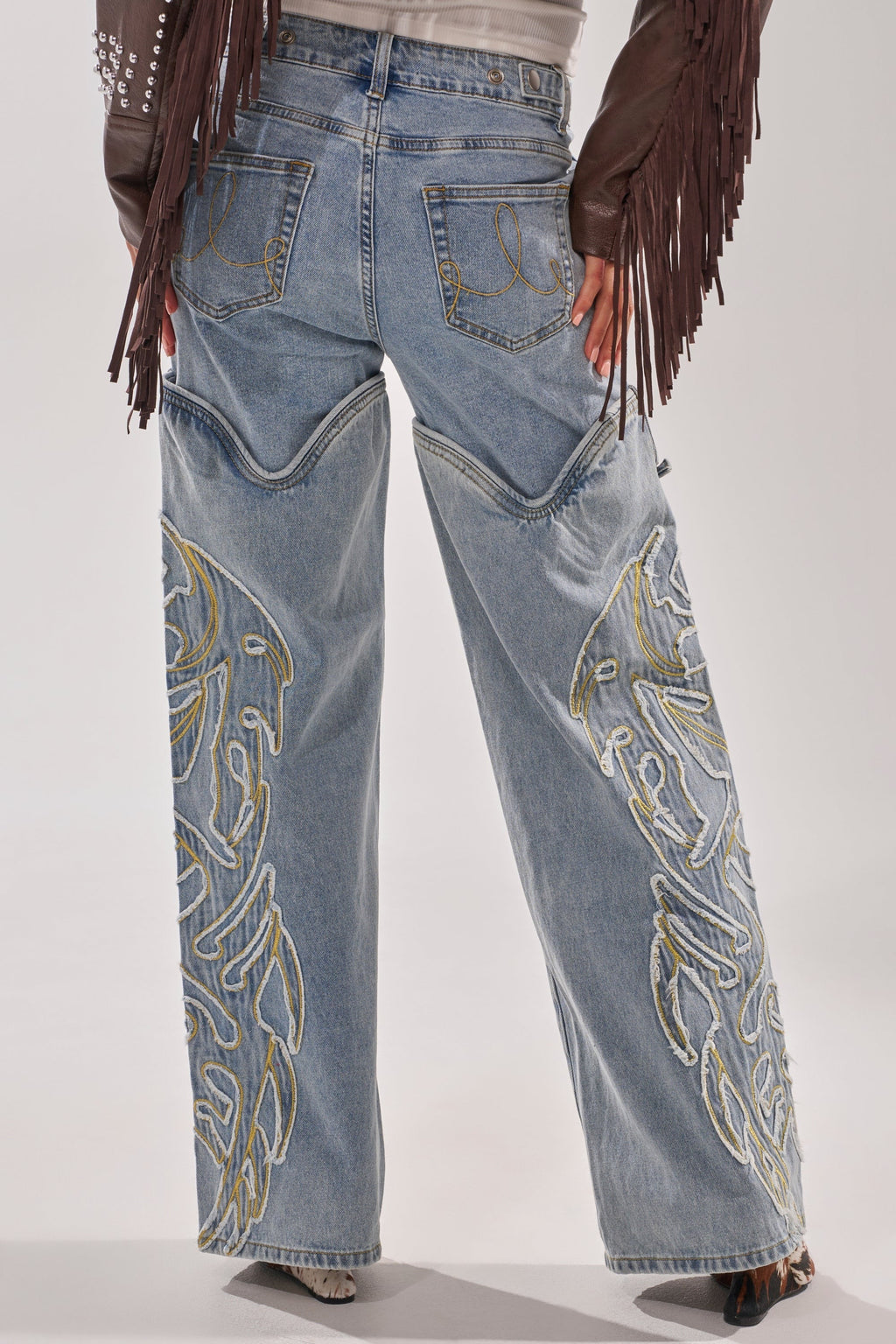 BUCKIN' EMBROIDERED DENIM JEANS