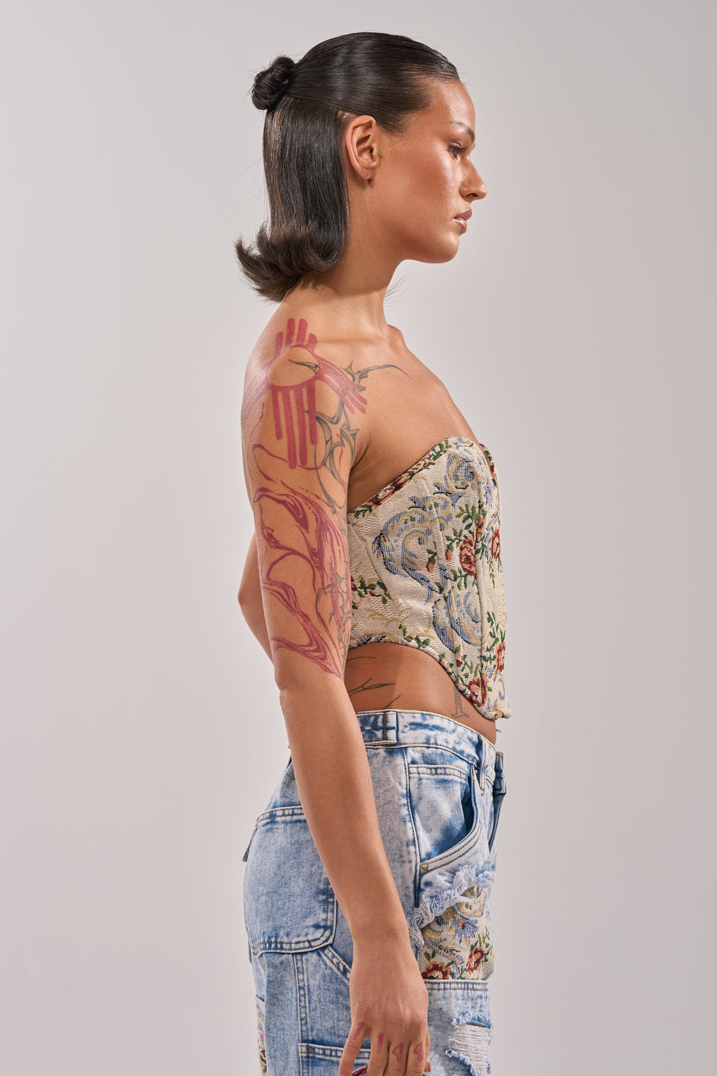 LANA DISTRESSED JACQUARD CORSET
