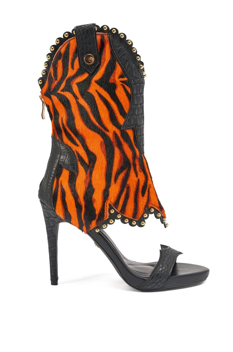 AZALEA WANG TAHLIE ORANGE MULTI WESTERN GLADIATOR SANDAL