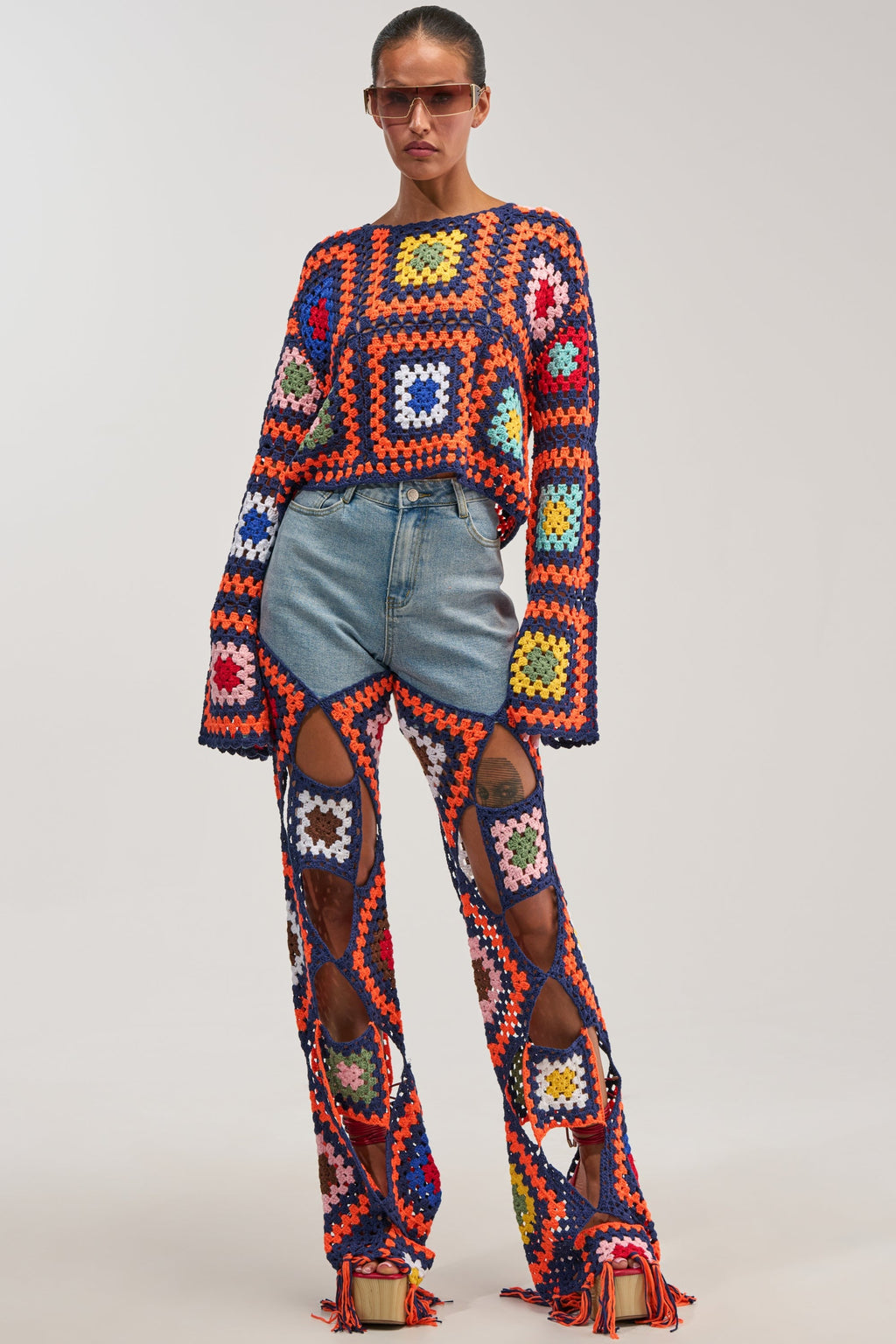 MIXED FEELING CROCHET DENIM