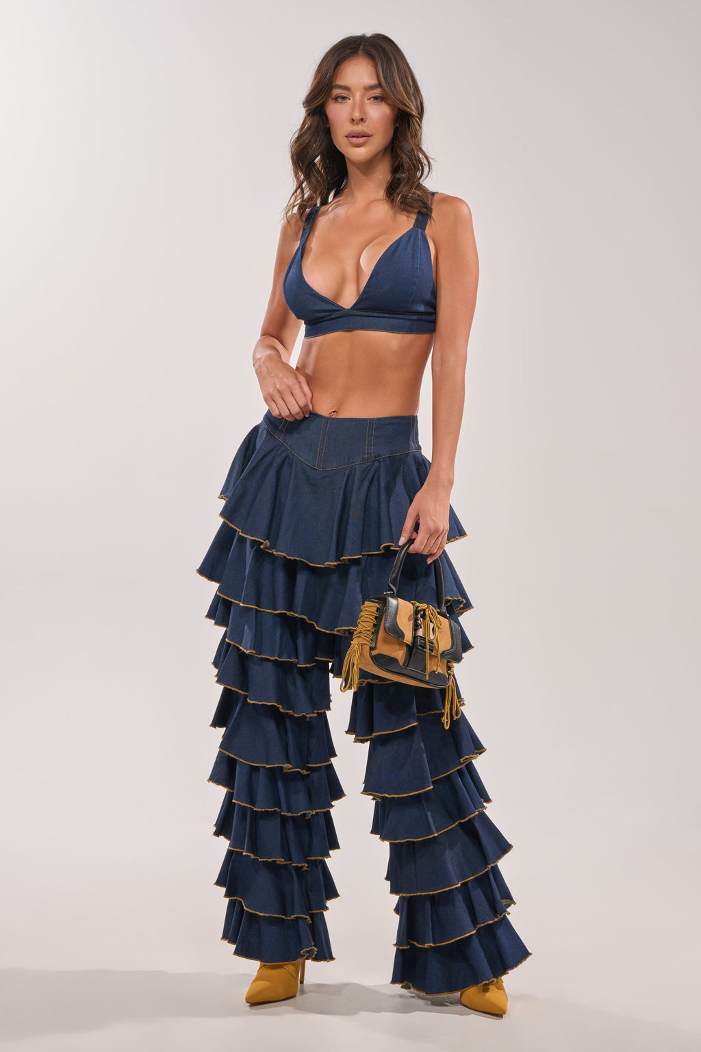 SHAKE IT OUT DENIM RUFFLE JEANS