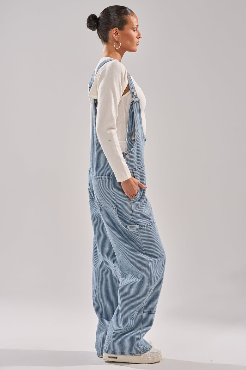 HAMPTONS STRIPED CARPENTER OVERALLS