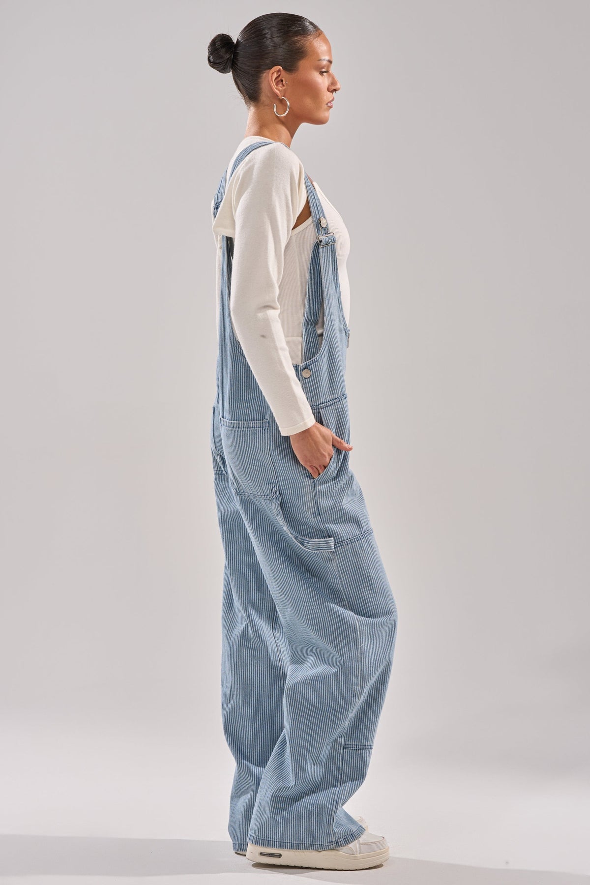 HAMPTONS STRIPED CARPENTER OVERALLS