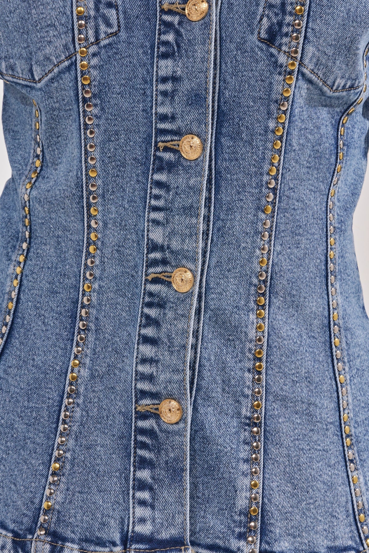 SHOULD'VE KNOWN BETTER STUDDED DENIM JACKET