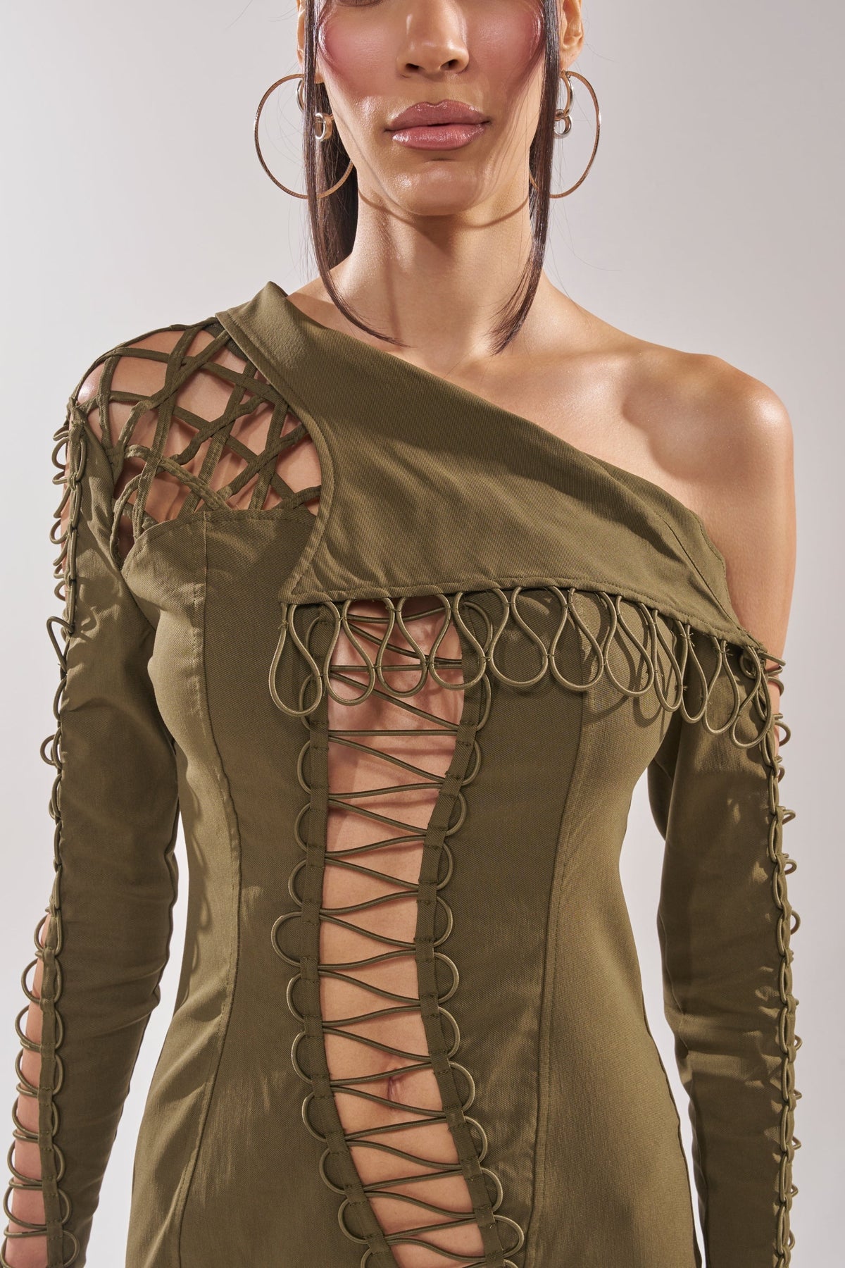 LACED UP MINI DRESS
