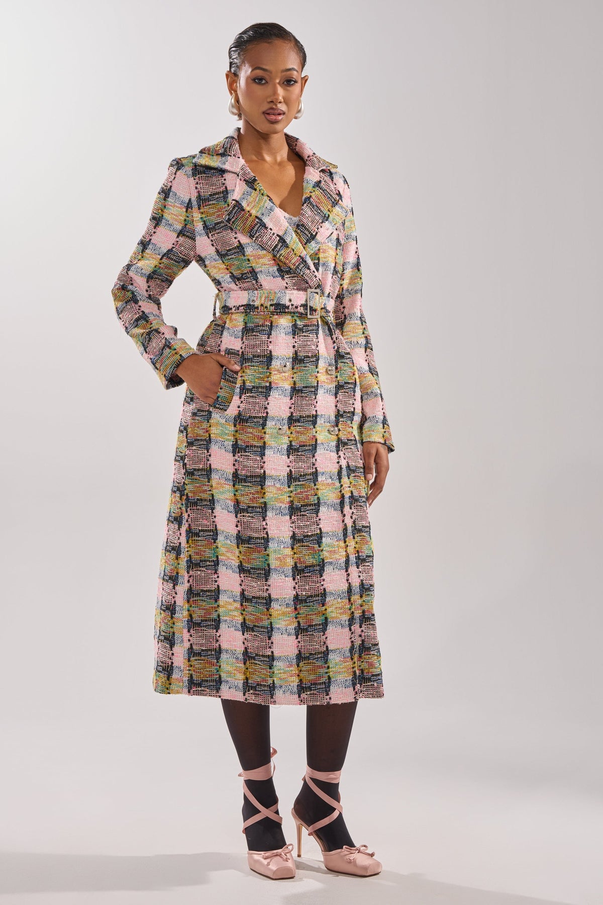 MAIN SQUEEZE TWEED TRENCH