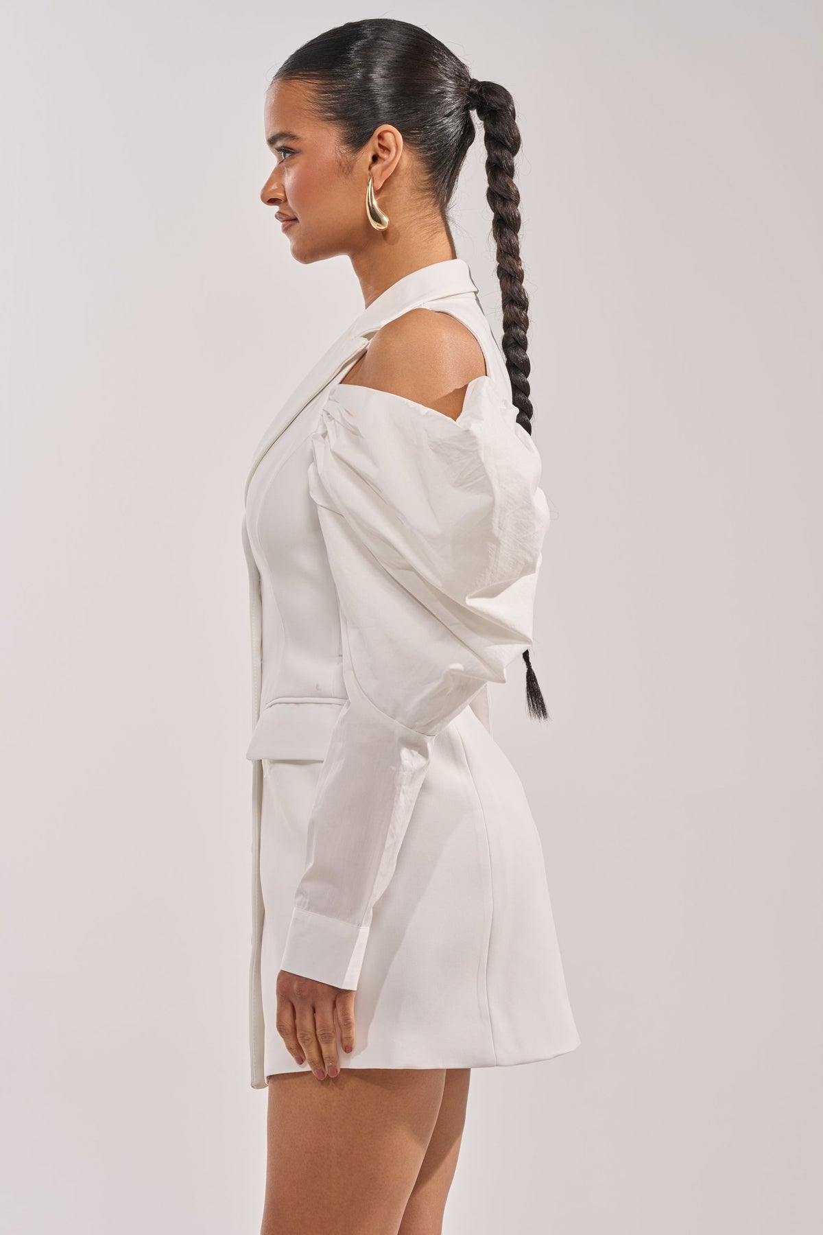 RUNNING THINGS COLLARED MINI DRESS