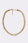 STAINLESS STEEL SQUARE CZ NECKLACE