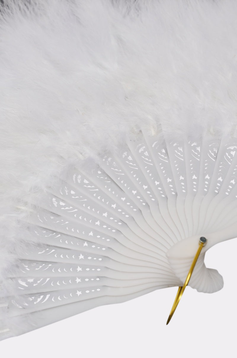 ANGELIC WHITE FEATHER FAN