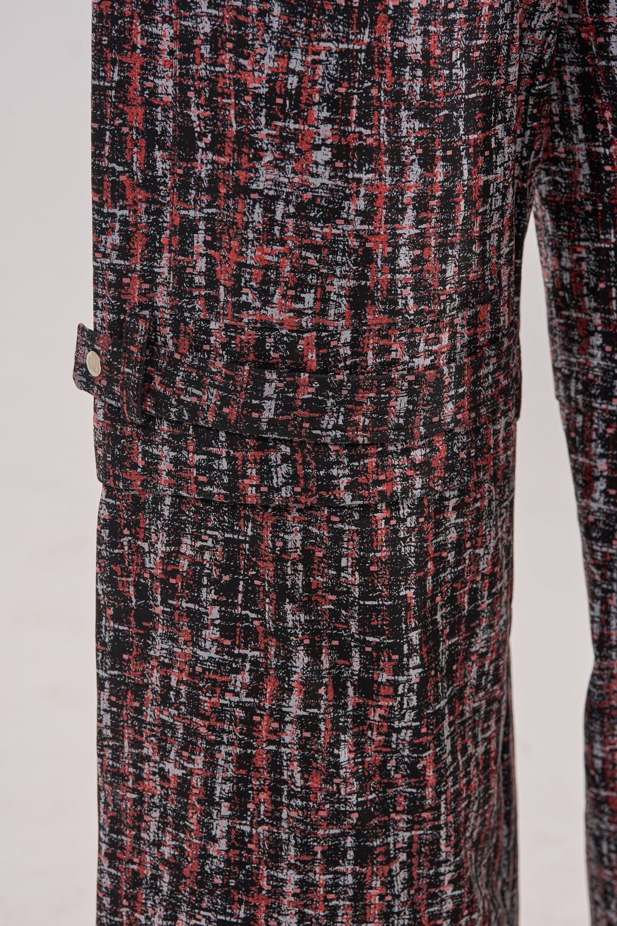 WORK IT FAUX LEATHER PLAID TROUSER