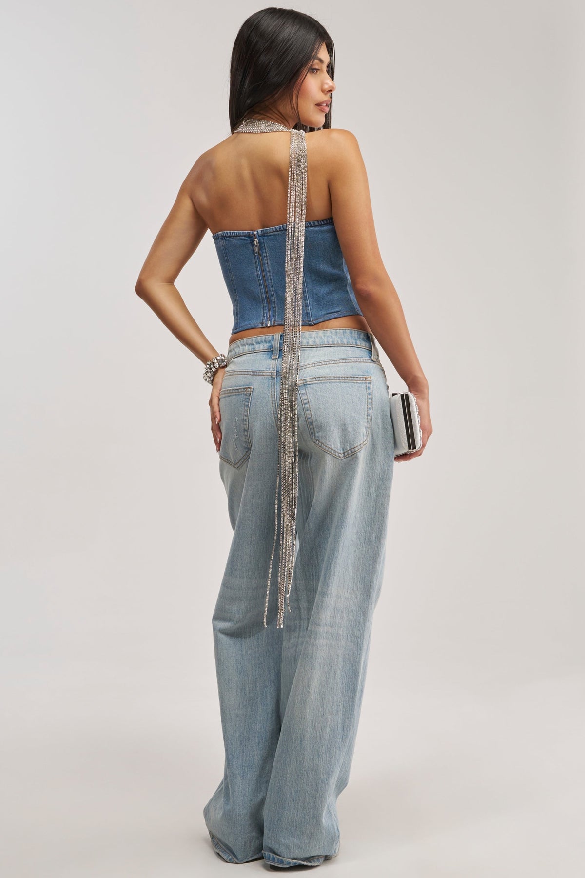 YOU WOULDNT GET IT RHINESTONE DETAIL CORSET
