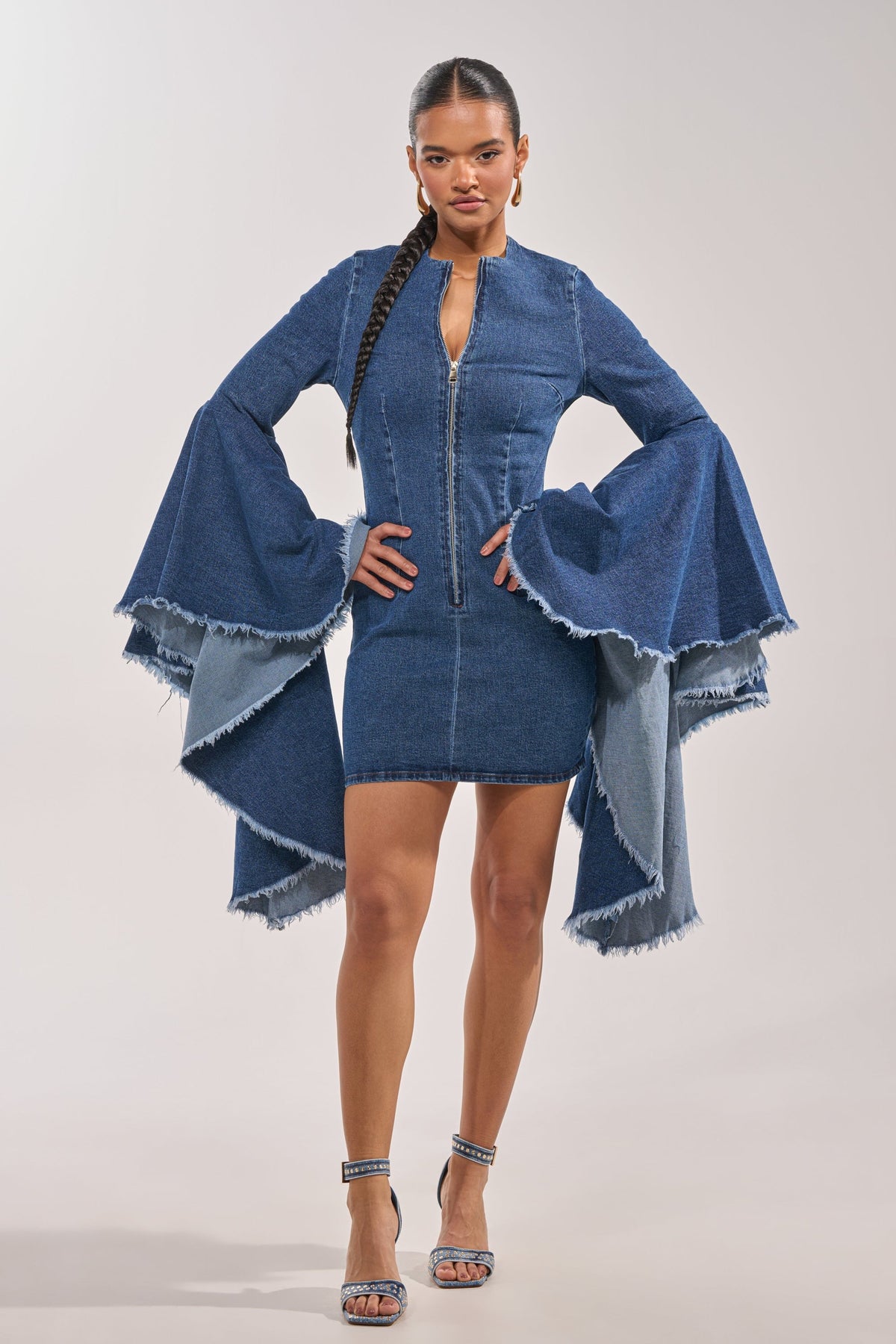 WALK IN THE PARK DENIM MINI DRESS