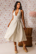 SWEET CAROLINE HALTER MIDI DRESS
