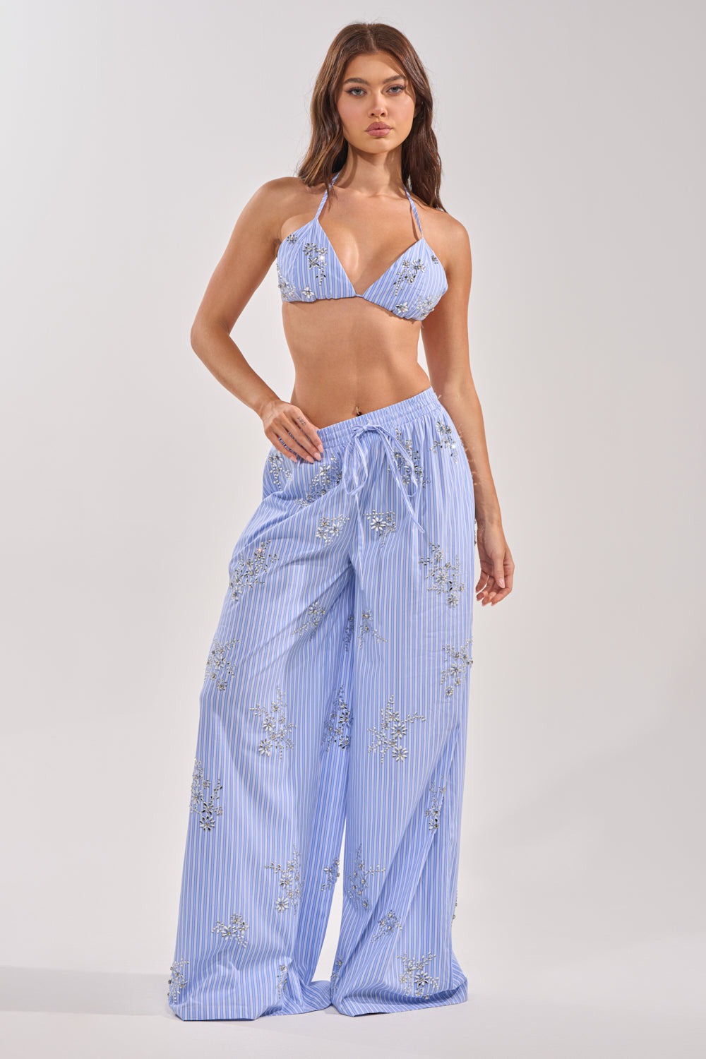SWEET DREAMS RHINESTONE POPLIN BRALETTE