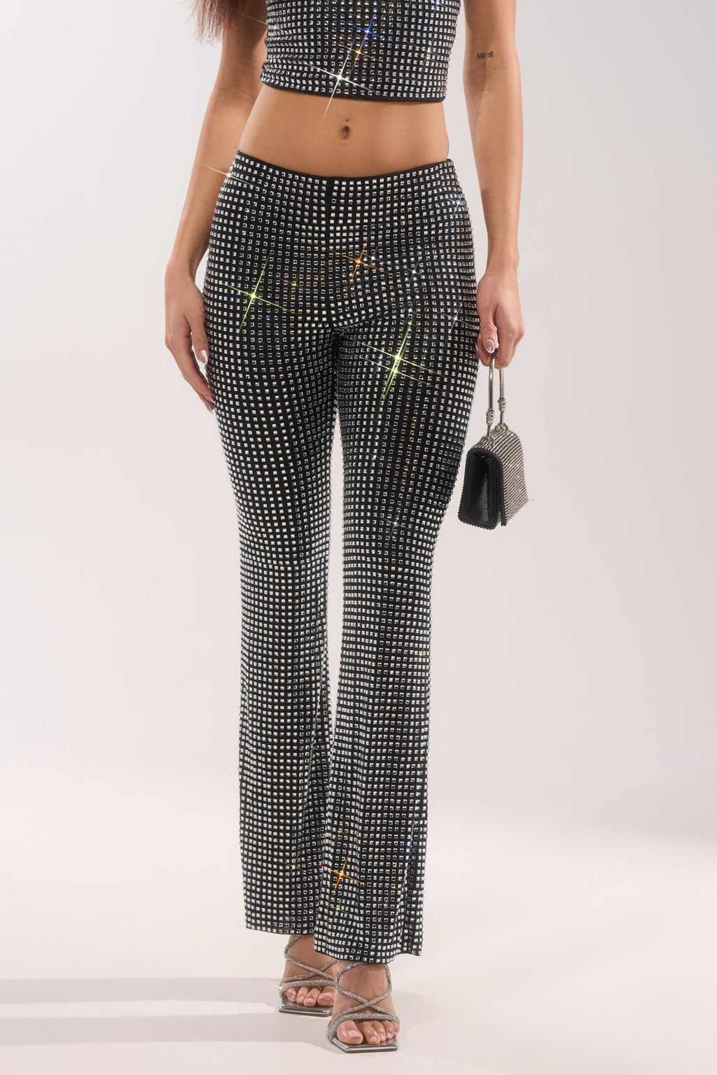 ALL EYES ON ME RHINESTONE FLARE TROUSER