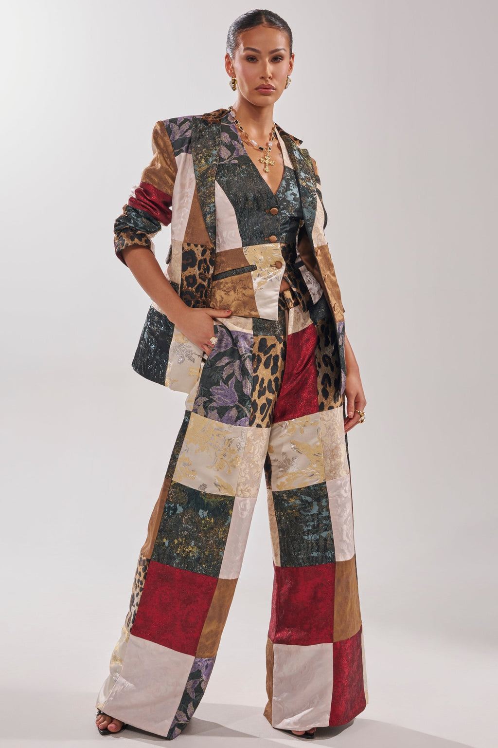 MADE YOU LOOK PATCHWORK BLAZER