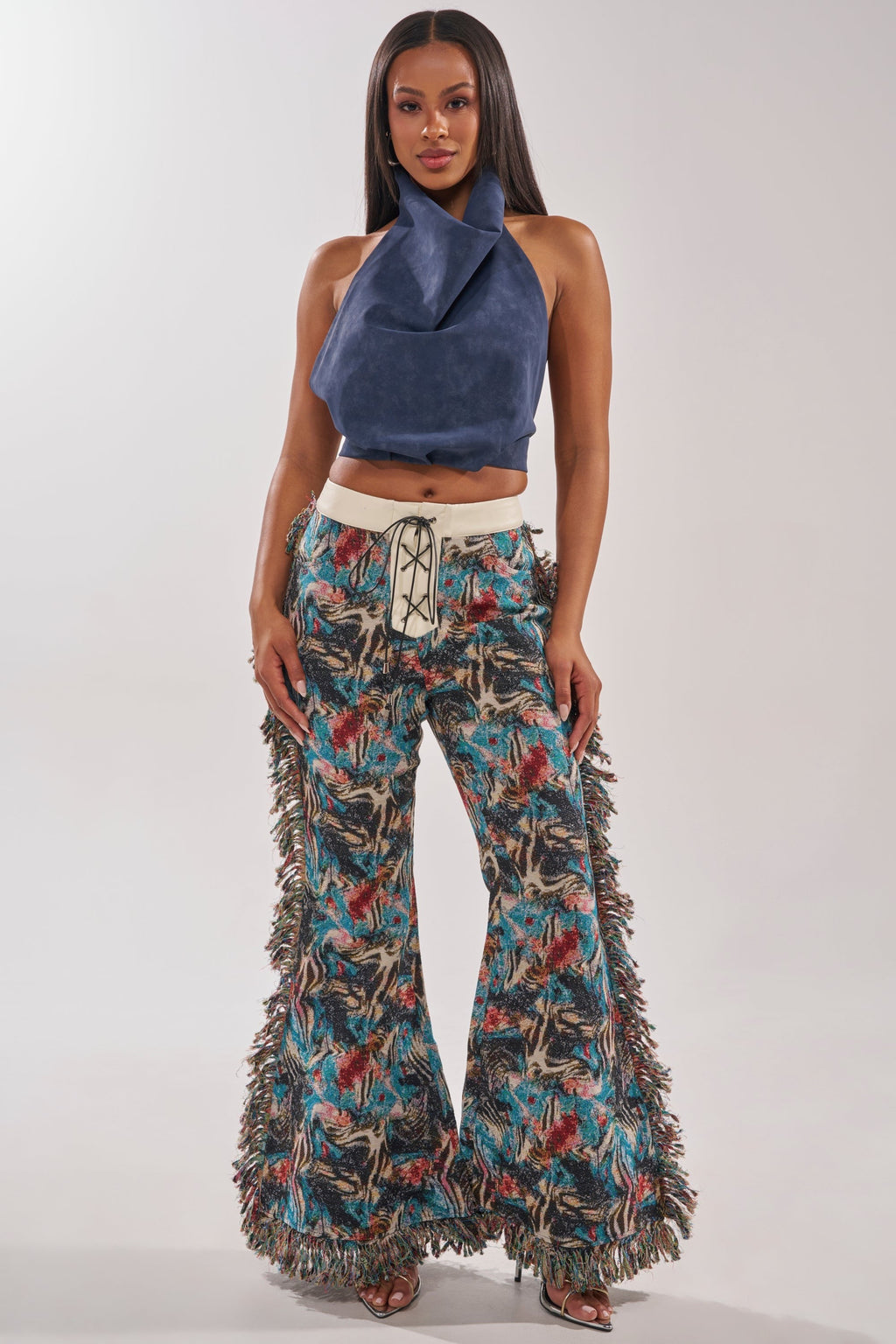 JANE SUEDE HALTER TOP