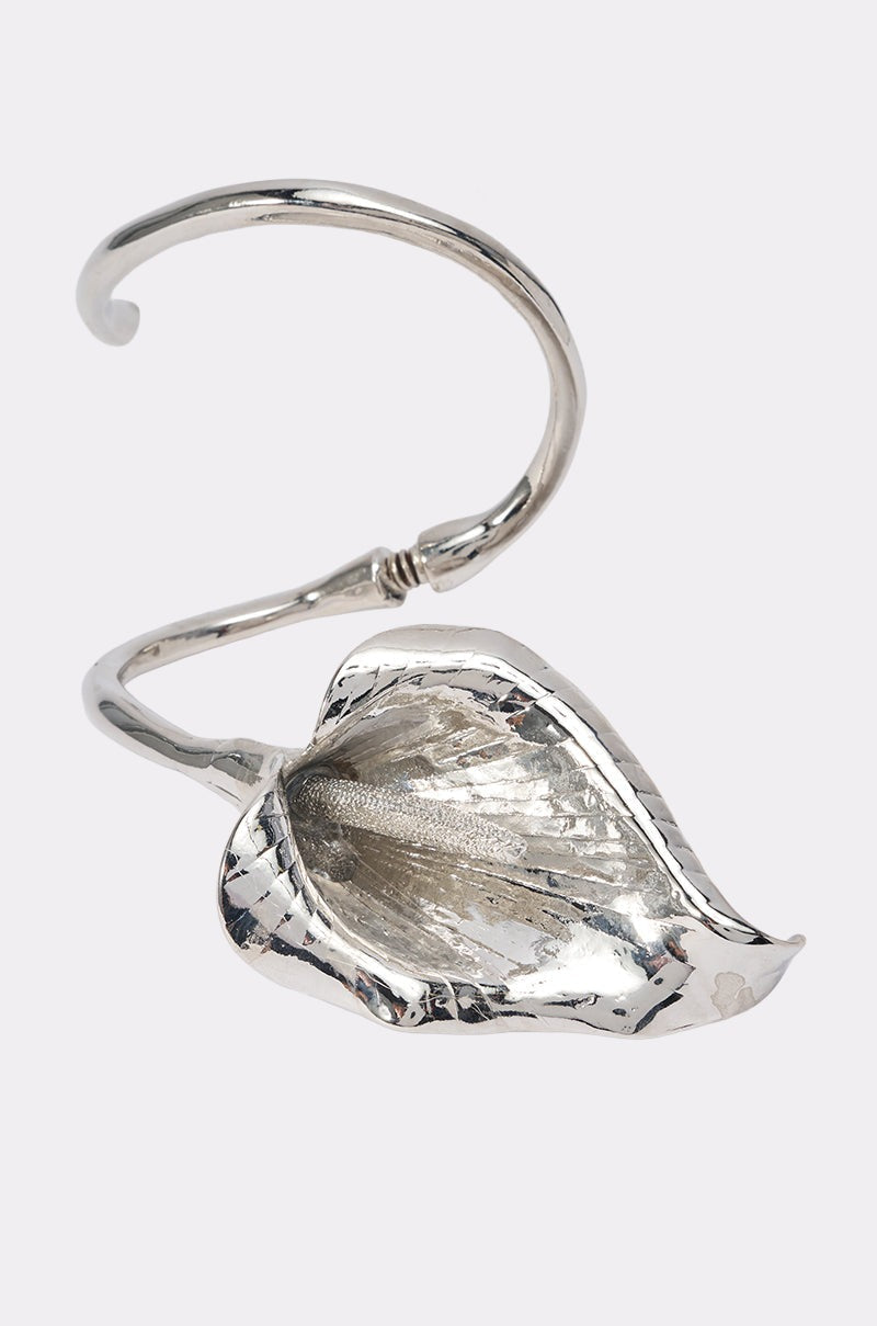 TULIP BRACELET CUFF IN SILVER
