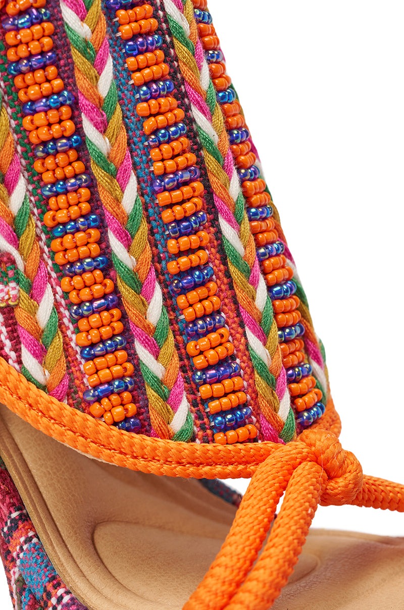 AKIRA GOLD KALINA MULTI CHUNKY BEADED SANDAL