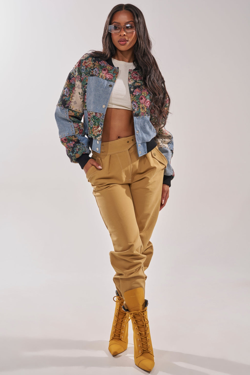 SWEET TALKER PATCHWORK BOMBER