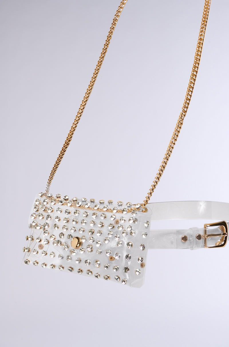 CLEARLY WORTHY BLING BELT BAG
