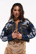 RHYTHM OF THE NIGHT DENIM JACKET IN DARK BLUE