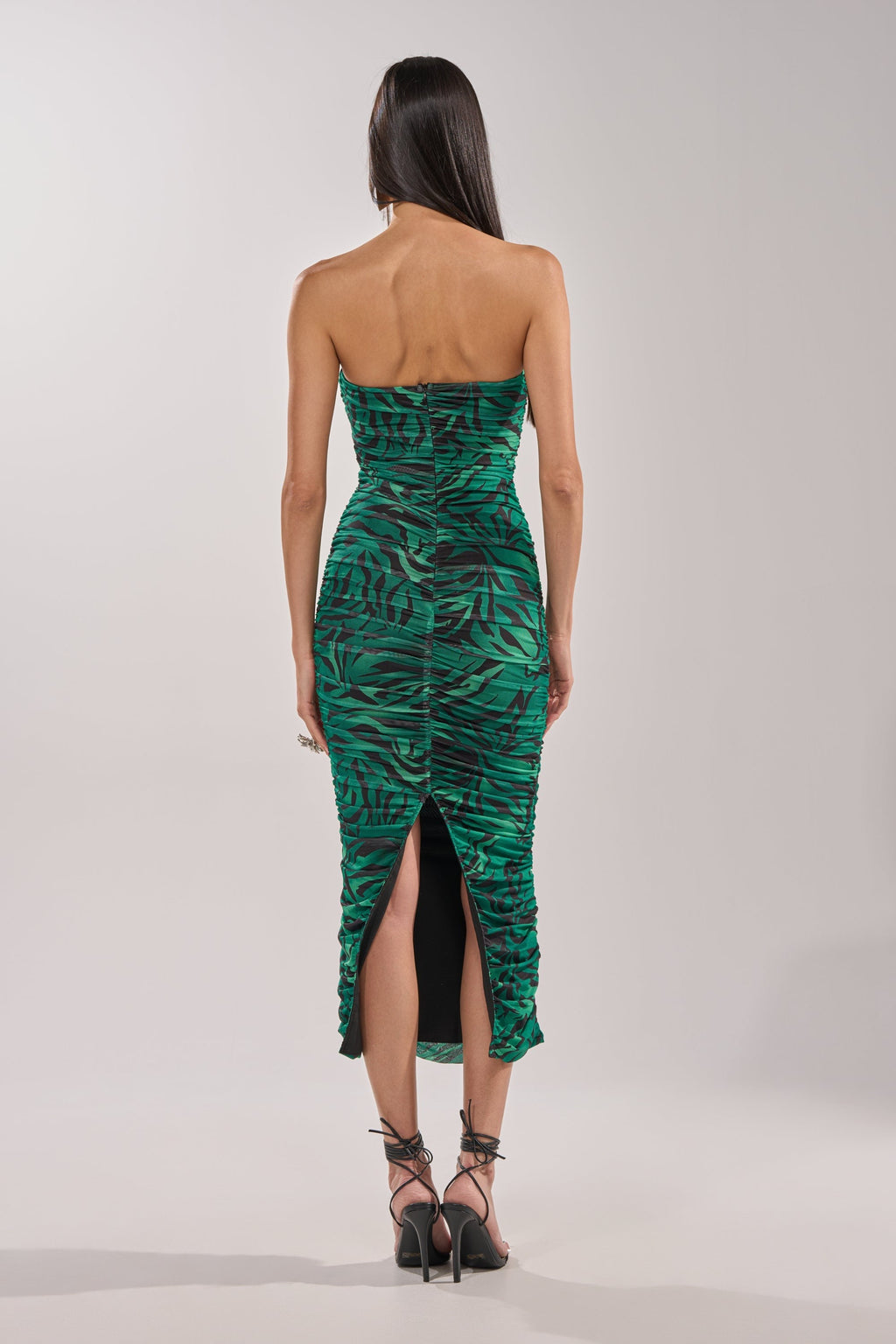 DAY OUT STRAPLESS PRINT MIDI DRESS