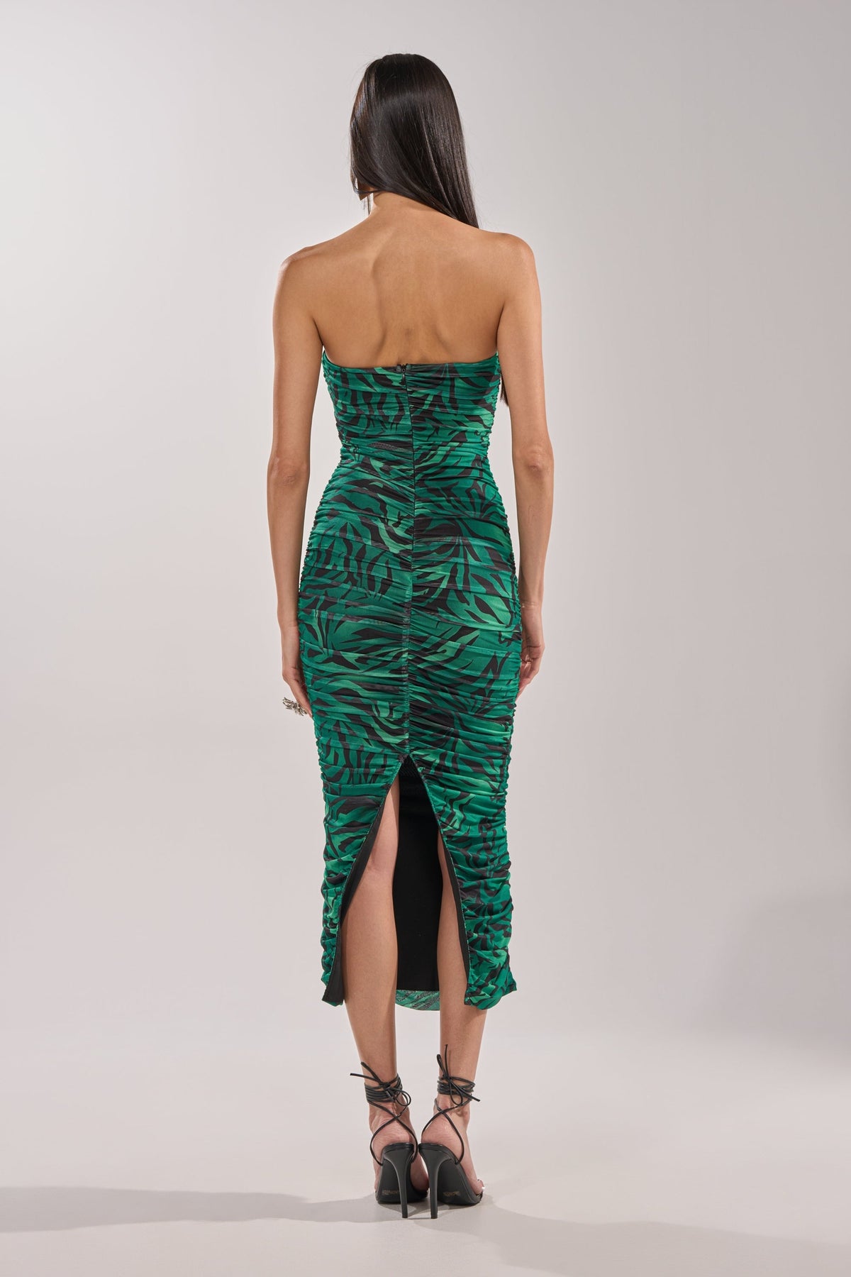DAY OUT STRAPLESS PRINT MIDI DRESS